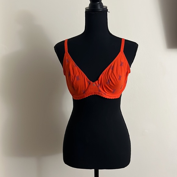 🆕SAVAGE X FENTY Orange Cotton Jersey Unlined Bra - Size: 34C - Picture 5 of 10